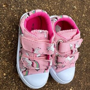 STQ Girls Velcro Slip on Unicorn Sneakers Size 5 (Toddler) NEW